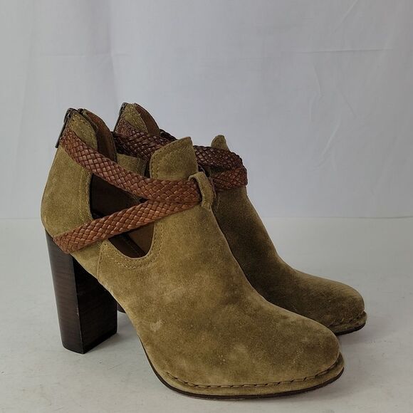 Frye Margaret Shootie Suede Suede Braided Strap Booties - Picture 1 of 16
